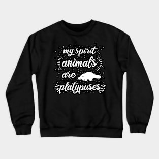 Vintage platypus illustration human outfit fan Crewneck Sweatshirt